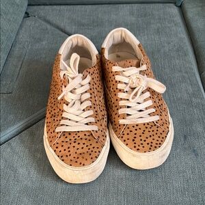 Madewell Tan and Black Spotted Sneakers